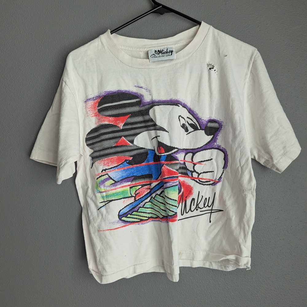 Vintage Mickey Graphic Short Sleeve Tee - White